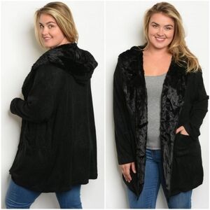 Plus size black cardigan